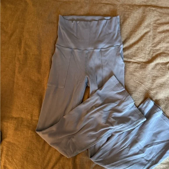 Aerie Light Blue High-Waisted Flared Leggings - Picture 2 of 3